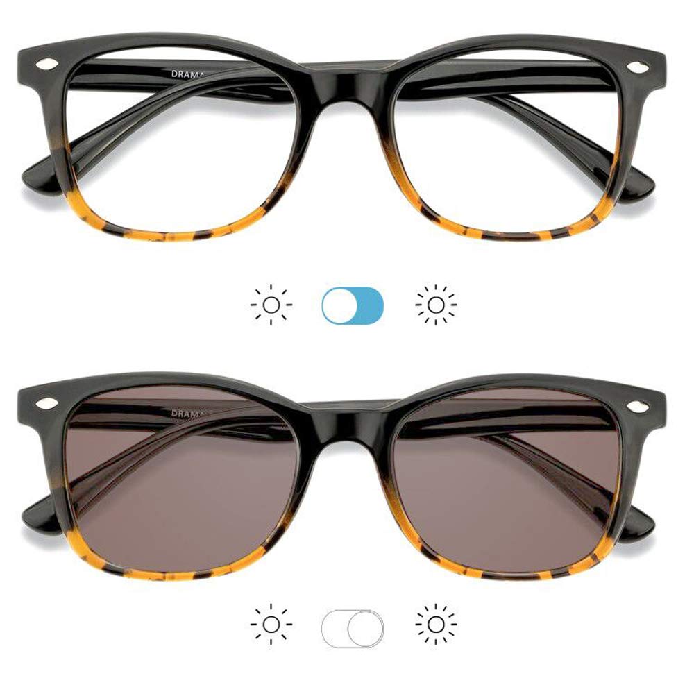 YEIN Blue Light Blocking Glasses - Photochromic Brown Sunglasses for Women & Men | Anti-Eyestrain Computer & Reading Glasses | Perfect for Office Work, Gaming & Screen Time Protection