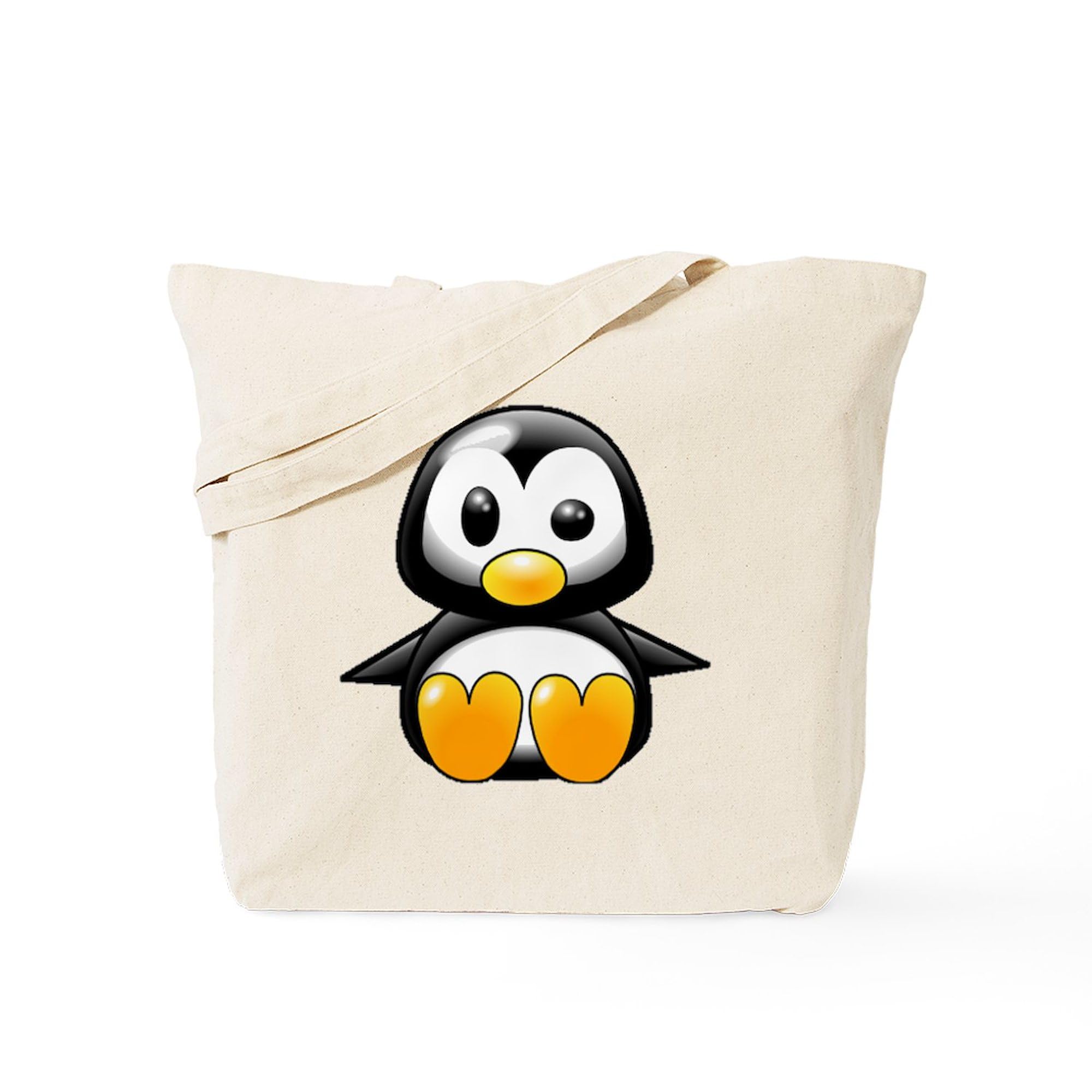 Funny Penguin Tote Bag - Eco-Friendly Natural Canvas Reusable Shopping Bag for Groceries, Beach & Daily Use | CafePress