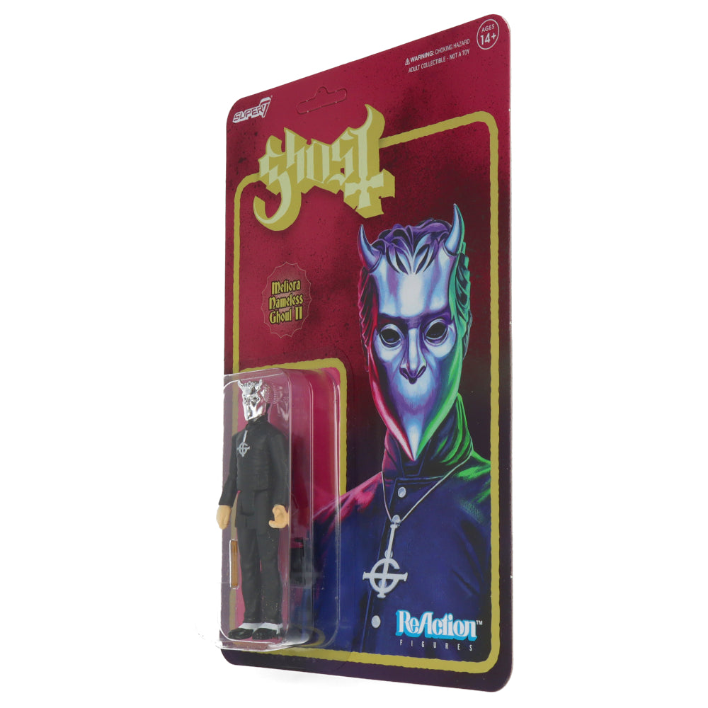 Meliora Nameless Ghoul Ghost ReAction Figure with Cowbell & Drumsticks - Perfect for Ghost Band Fans, Collectors, and Halloween Decorations