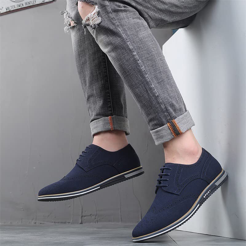 Santimon Men's Wingtip Oxfords - Classic Business Casual Dress Shoes for Office & Formal Events | Comfortable Derby Sneaker Style for Work, Weddings & Professional Occasions