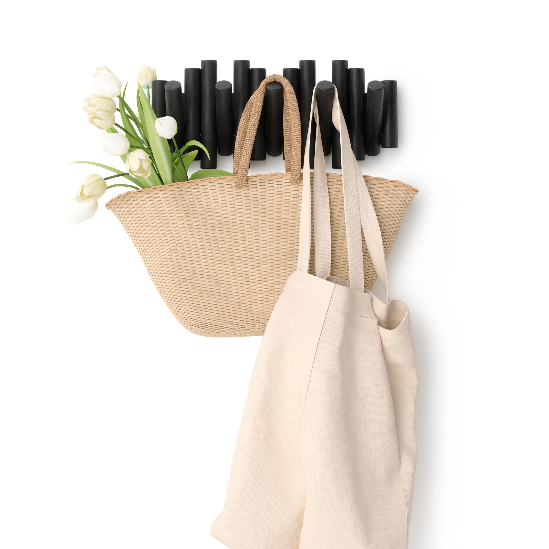 5-Pack Picket Wall Hooks - Rustic Decorative Hooks for Hanging Coats, Hats, Keys & More - Perfect for Entryway, Bedroom & Bathroom Organization