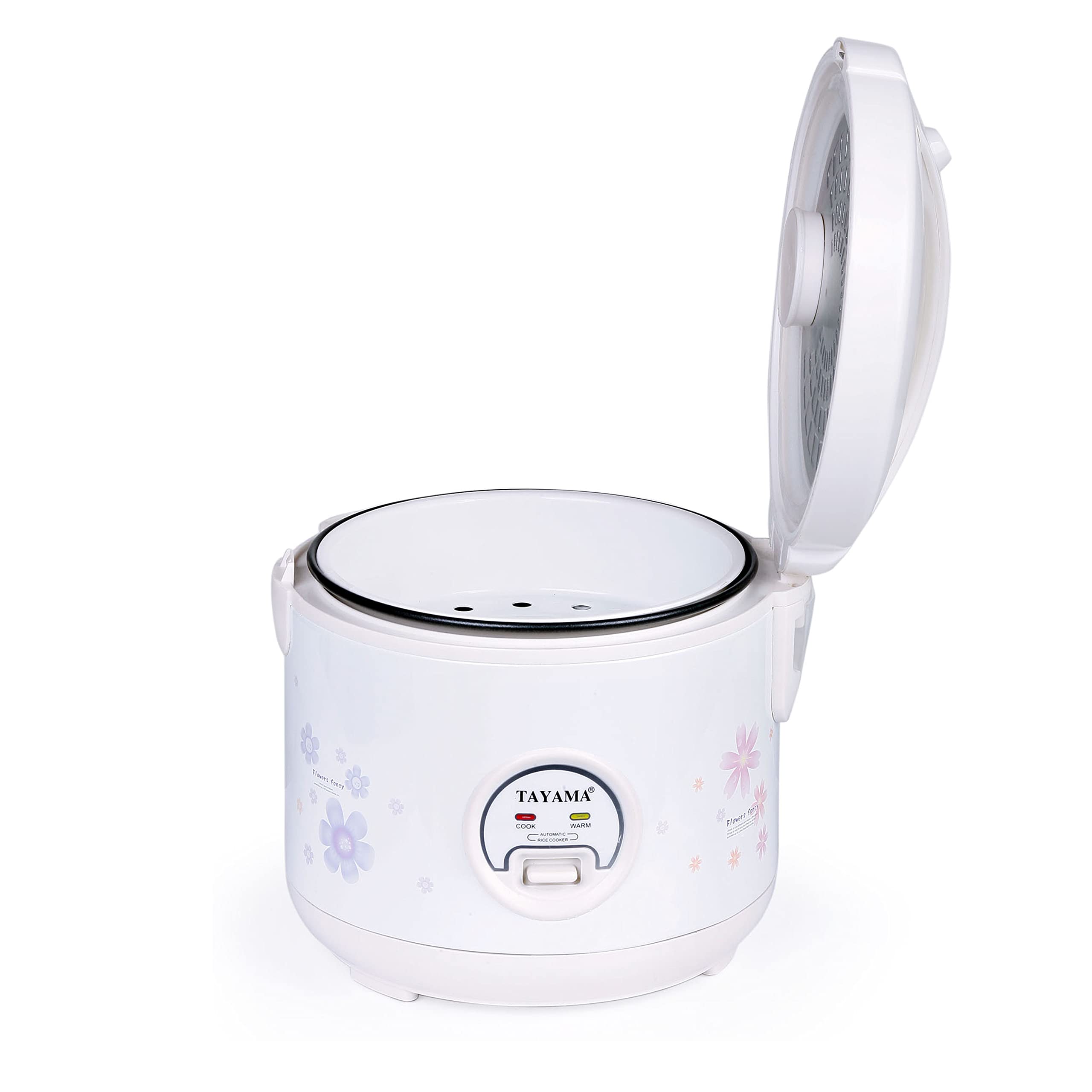 TAYAMA 10-Cup Automatic Rice Cooker & Food Steamer with Digital Display - White (TRC-10RS) - Perfect for Family Meals, Meal Prep & Healthy Cooking