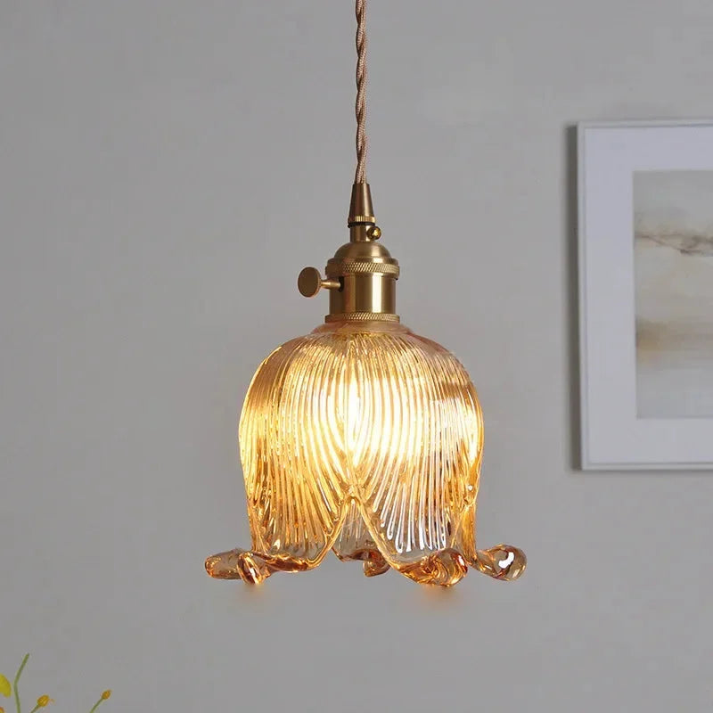 Bloom Glow Glass Pendant Lamp - Modern Hanging Light Fixture for Kitchen Island, Dining Room & Bedroom Decor - Energy Efficient LED Lighting Solution