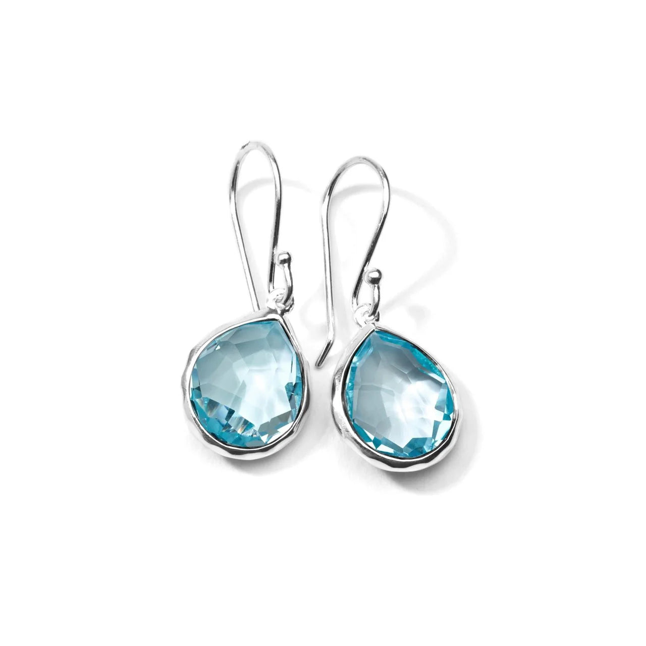 Blue Topaz Mini Teardrop Sterling Silver Earrings for Women - Elegant Dainty Jewelry Gift for Birthday, Anniversary & Special Occasions