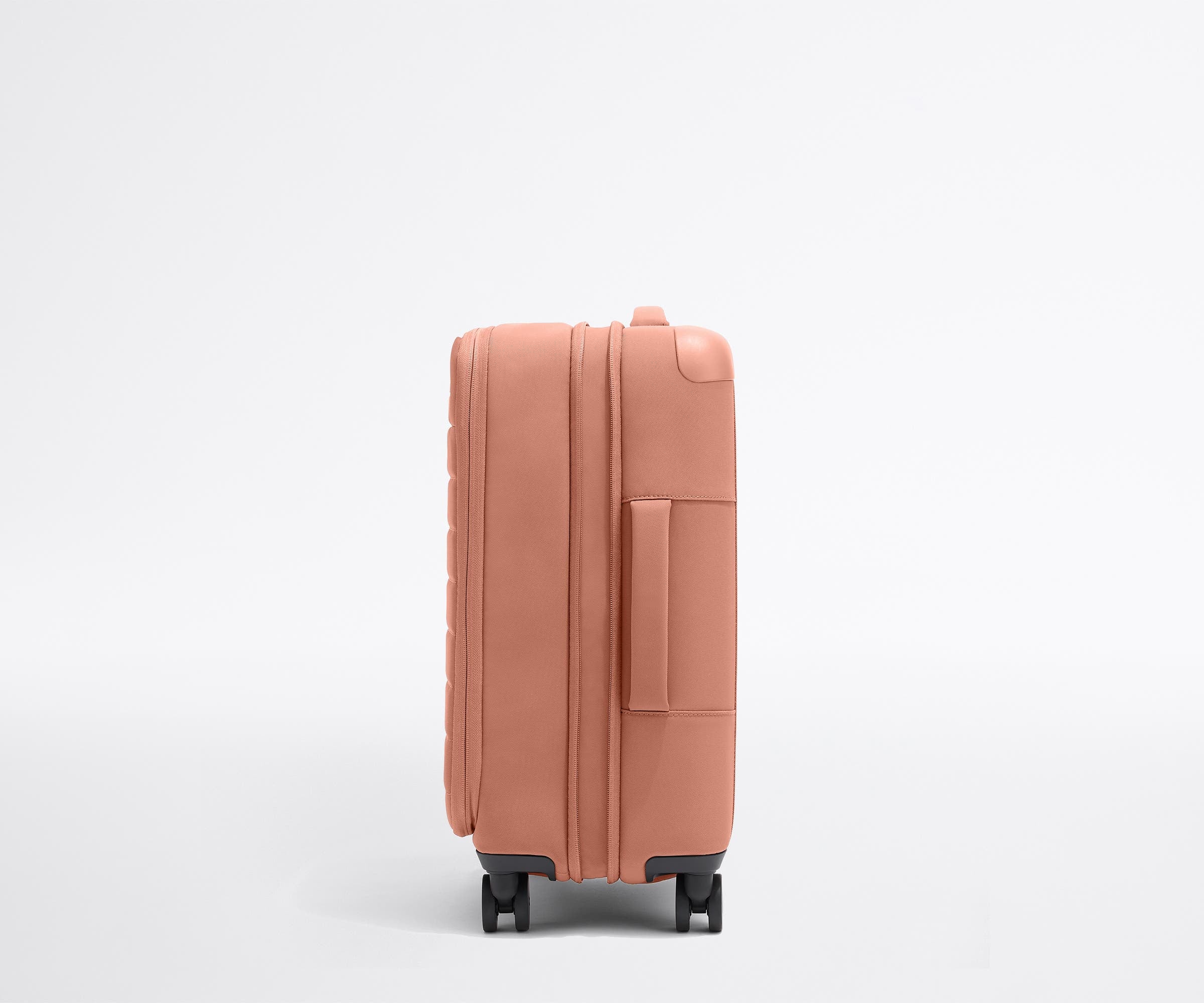 Premium Softside Carry On Luggage in Clay Pink - Lightweight & Spinner Wheels for Travel, Business Trips & Weekend Getaways