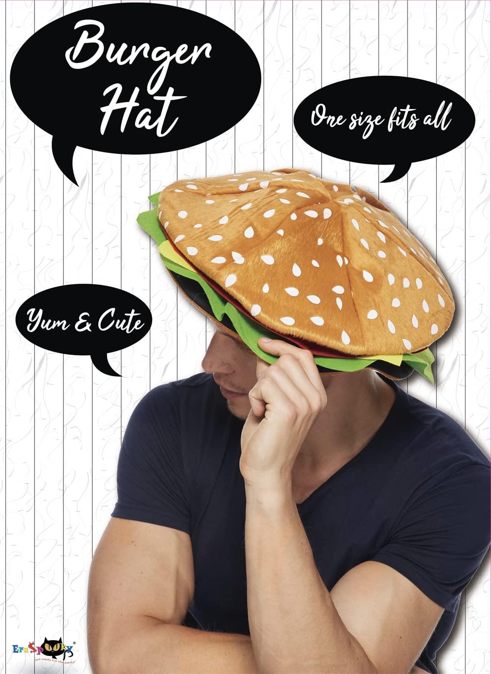 Funny Hamburger Hat for Adults - Spooky Halloween Party Costume Accessory - Great for Cosplay, Themed Parties, and Food Lovers