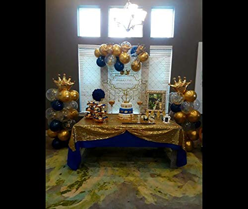 50 Pack Navy Blue Latex Balloons & 12 Inch Gold Metallic Confetti Balloons for Birthday Party Decorations, Wedding, Baby Shower, Graduation and Special Events