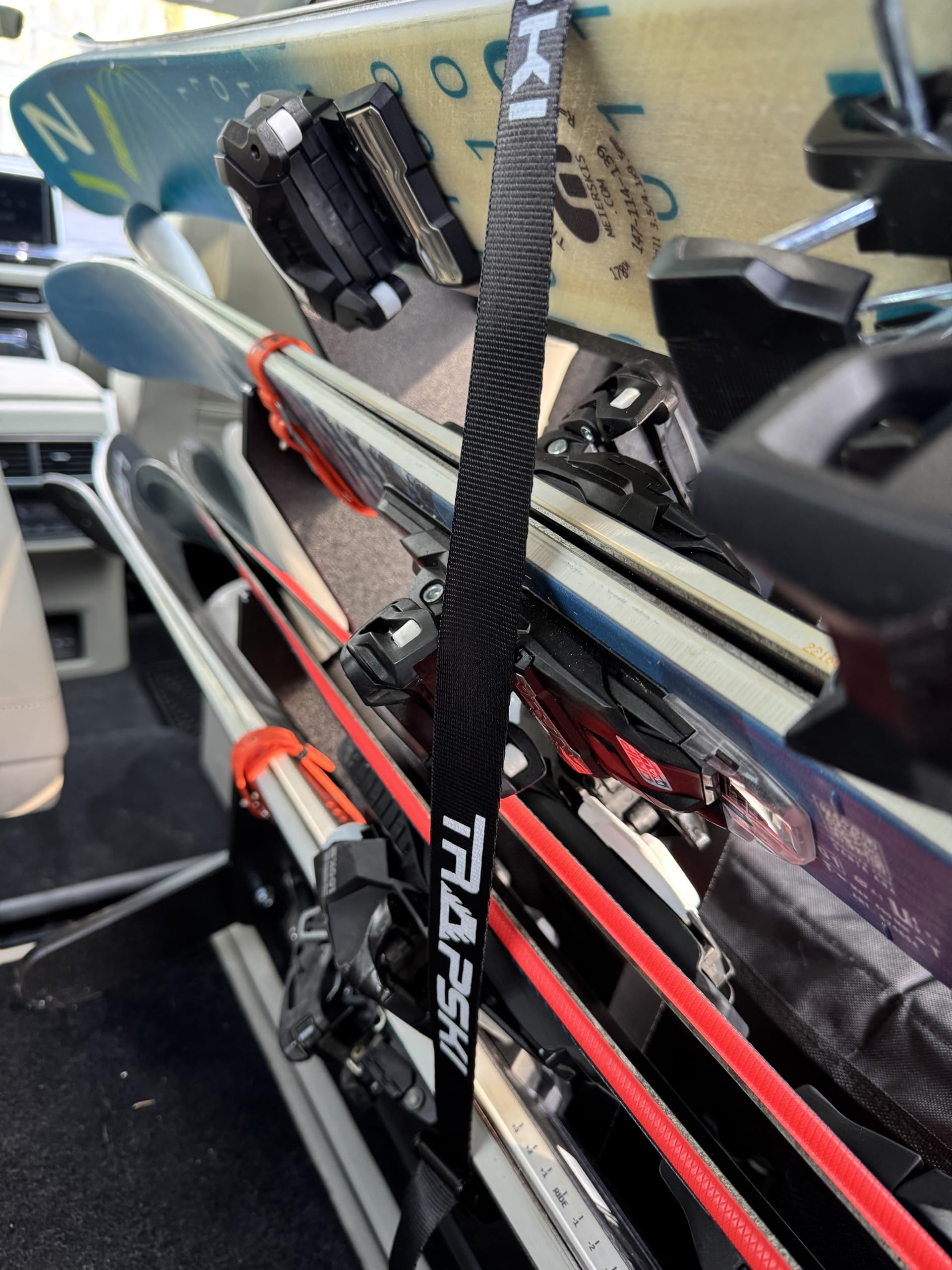 TRAPSKI Ski Rack Tower with Security Strap - SUV/Van Ski Carrier Organizer | Heavy-Duty HDPE Plastic Ski Holder for SUVs, Minivans, Crossovers & Hatchbacks | Made in USA | Perfect for Winter Sports & Road Trips