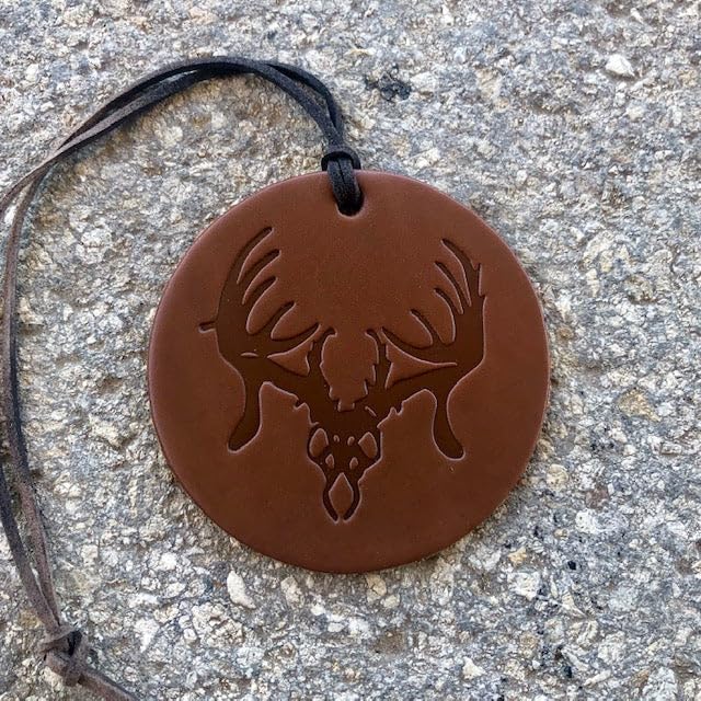 Premium Leather Car Air Freshener with Antler Design - Natural Leather Scent for Cars, Trucks & SUVs - Long-Lasting Fragrance for Fresh Interior & Road Trips