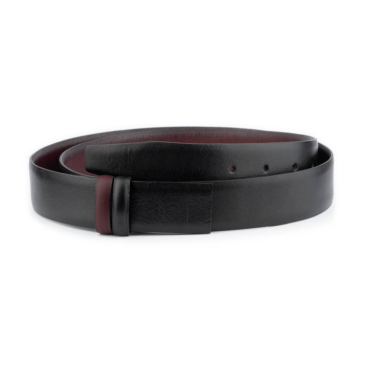 Reversible Black & Burgundy Leather Belt for Women - Adjustable Strap with Buckle - Perfect for Office, Casual Wear & Dunhill Style Outfits