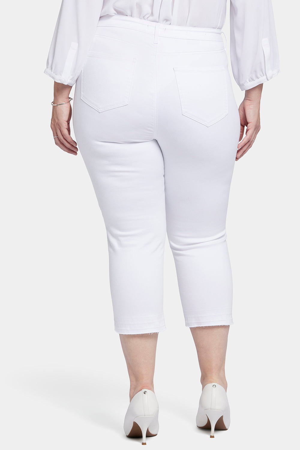 Chloe Capri Jeans for Women - Plus Size Stretch Denim Pants in Optic White | Casual Wear, Summer Outfits & Beach Style