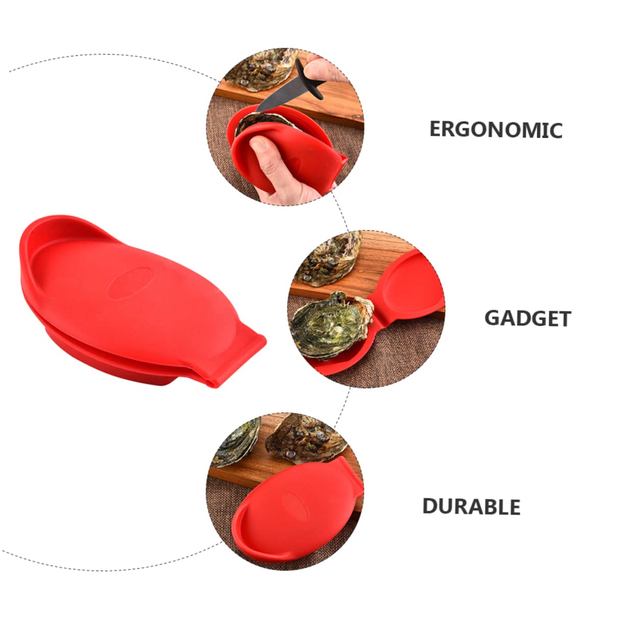 DOITOOL Heat Resistant Silicone Oven Mitts & Pot Holders - 1pc Kitchen Gloves for Baking, Grilling, Cooking - Non-Slip Shellfish Shucking Kit for Oysters, Seafood - Perfect for BBQ, Oven Use & Food Handling