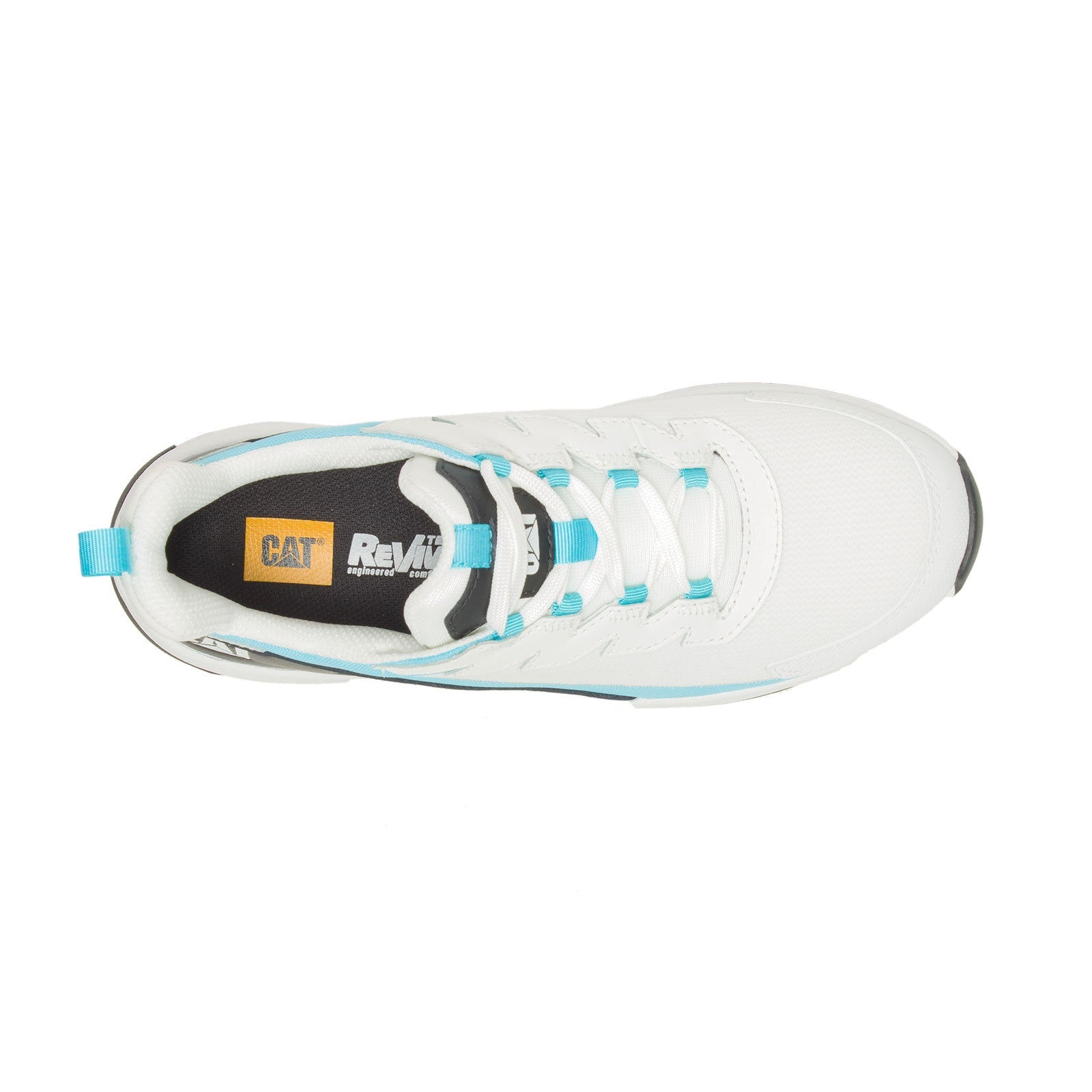 **Streamline Runner Women’s Composite Toe Work Shoes - Lightweight Safety Shoes for Women, White & Blue - Perfect for Construction, Warehouse & Industrial Work**
