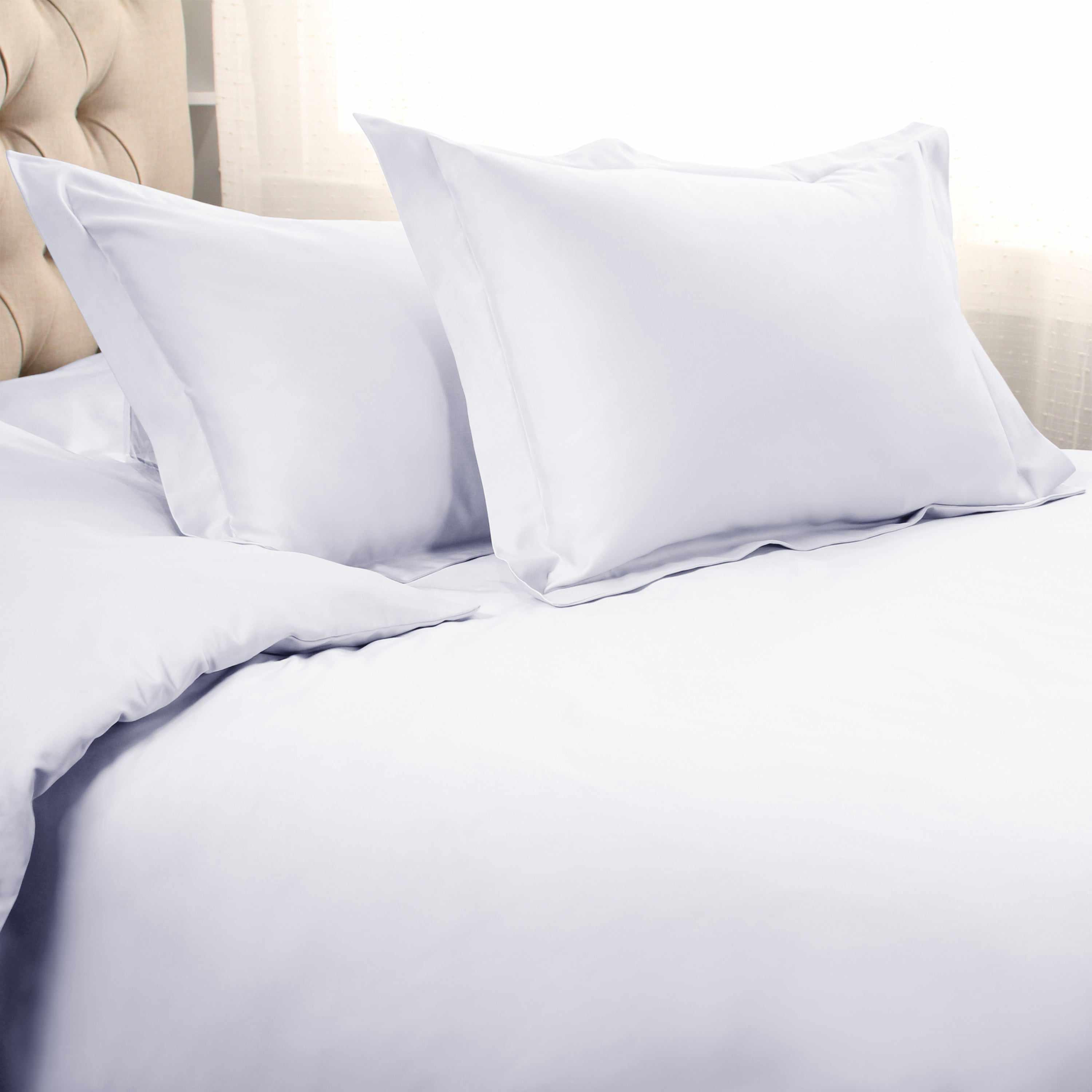 1000 Thread Count Egyptian Cotton Solid Duvet Cover Set - Luxury Bedding for Master Bedroom & Guest Room - Soft Breathable Duvet Cover for All Seasons