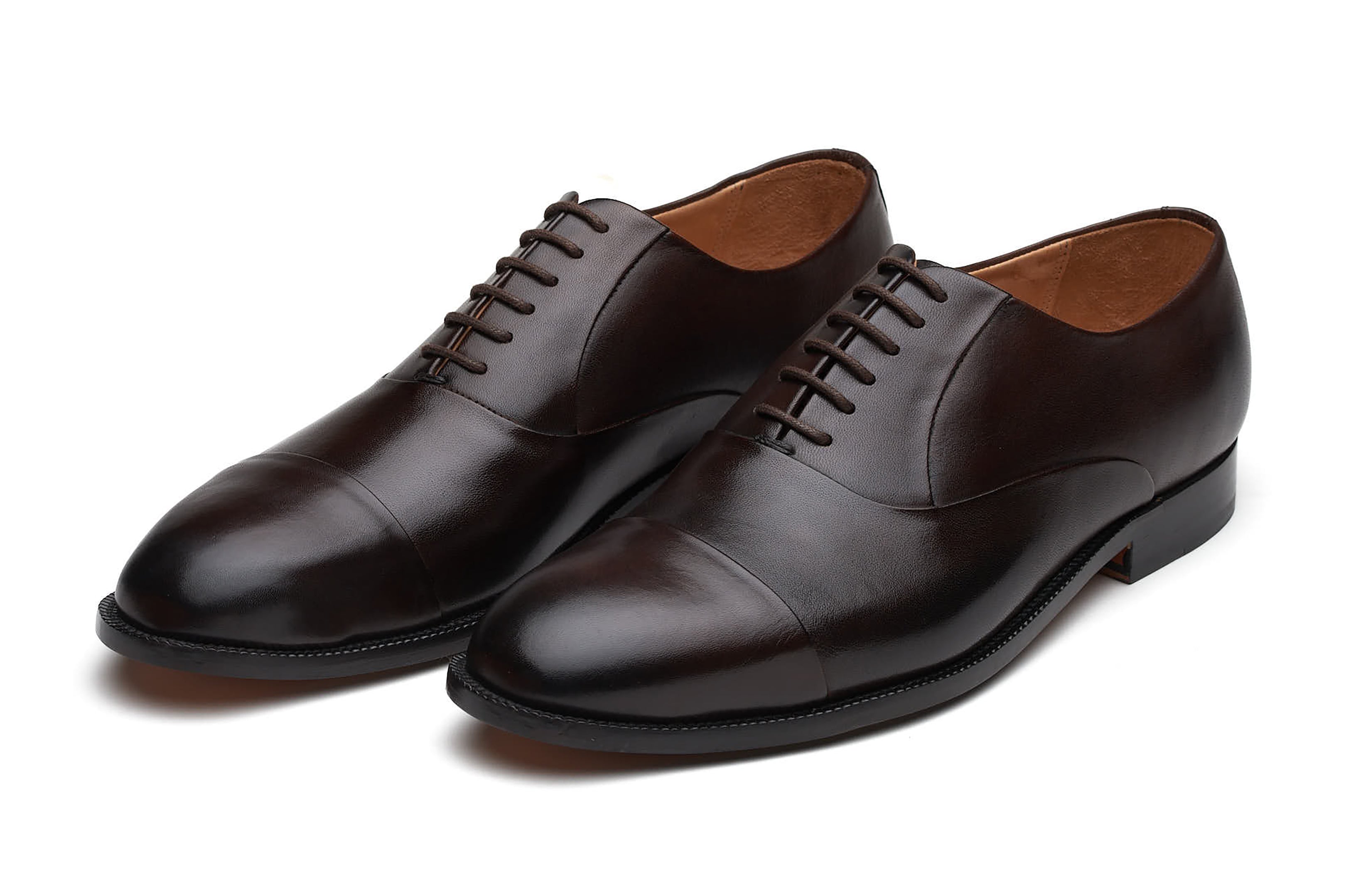 Premium Dark Brown Blind Stitch Captoe Oxford Dress Shoes for Men – Classic Formal & Business Attire