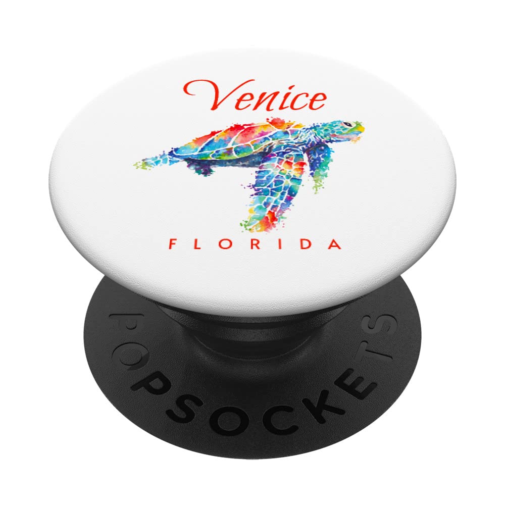 Venice Florida Watercolor Sea Turtle PopSockets - Swappable PopGrip Phone Grip & Stand for iPhone, Samsung, Smartphones - Perfect for Beach Lovers, Travel Accessories, Phone Protection