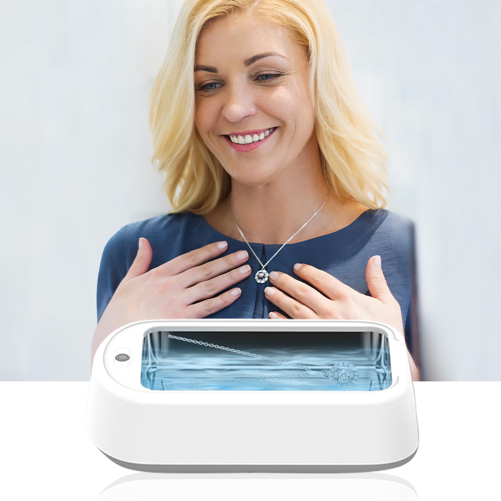 Professional 40W 640ml Ultrasonic Jewelry Cleaner Machine for Glasses, Rings, Earrings, Necklaces, Dentures & Watch Straps - Perfect for Home, Salon and Jewelry Store Cleaning Needs