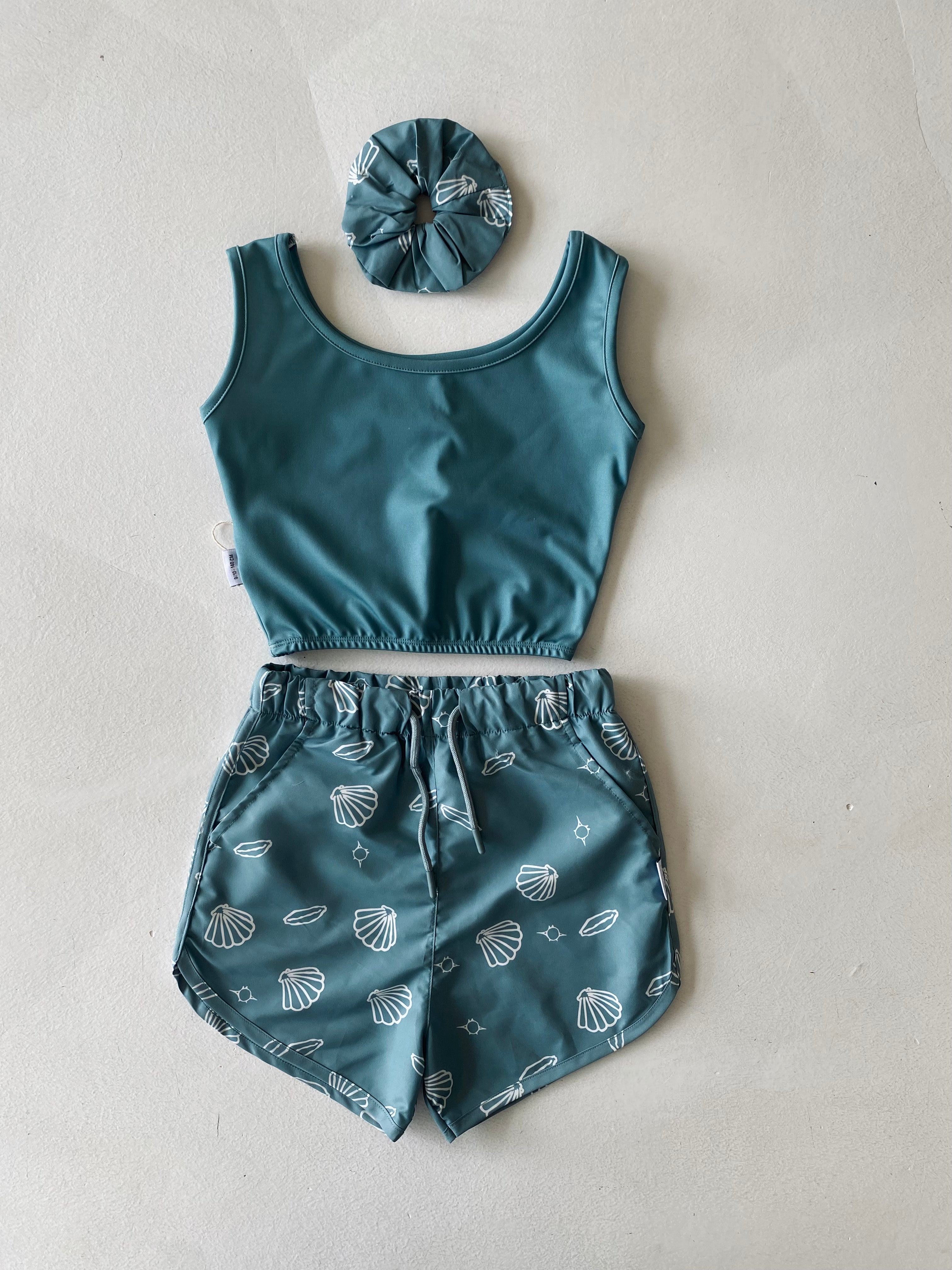 Lemon Print 2-Piece Swimsuit Set with Headband for Girls 9-15 Years | Quick-Dry Fabric | Beach, Pool & Summer Vacation Outfit