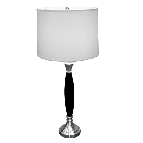 Vintage Wooden Table Lamp with Chrome Finish - Modern Home & Office Decor, Perfect for Bedroom, Living Room, and Study Lighting