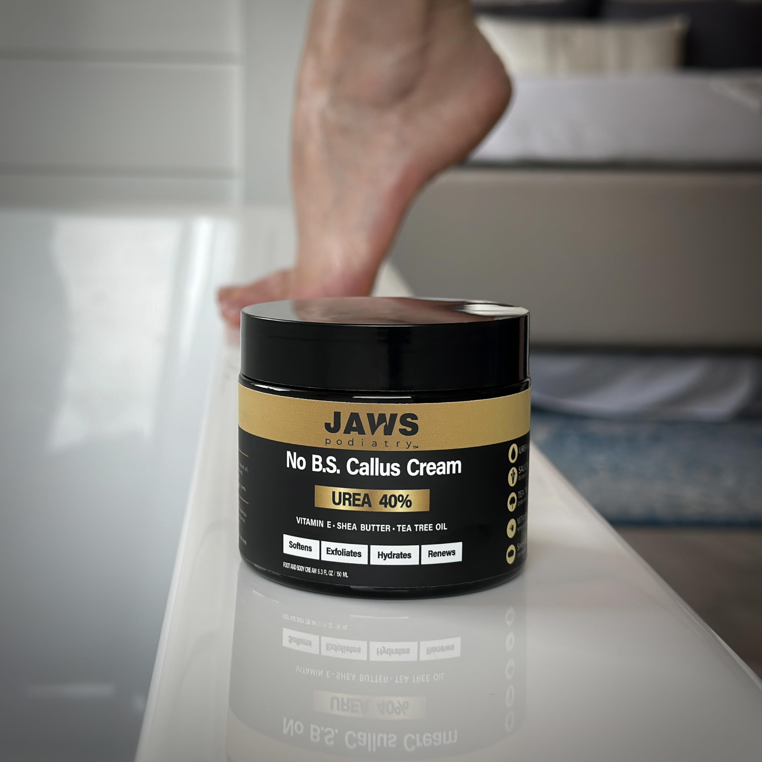 40% Urea Foot Cream for Callus Removal - Moisturizing & Exfoliating Treatment for Dry Cracked Heels, Hands, Knees & Elbows - Skin Renewal & Hydration Therapy - Perfect for Pedicures, Winter Foot Care & Cracked Skin Repair