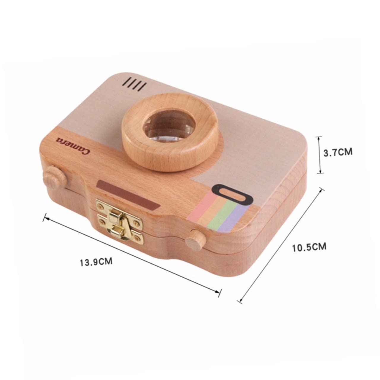 Creative Camera Design Wooden Baby Tooth Keepsake Box - Portable First Tooth Organizer with Note Space for Baby Teeth Storage | Perfect Baby Shower Gift & Milestone Memory Keeper