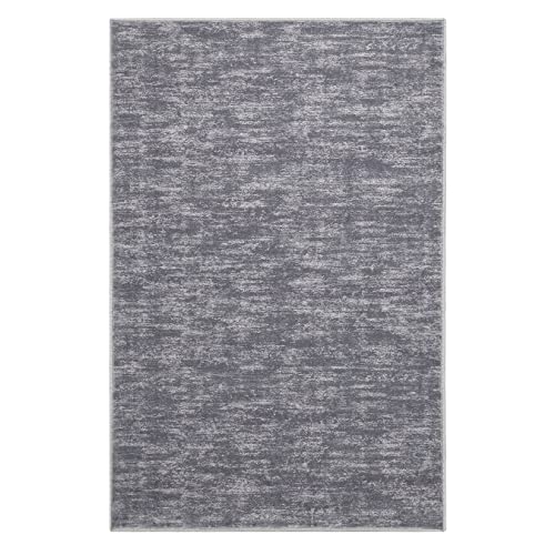 GARVEE 3x5 Washable Non-Slip Area Rug - Soft Solid Grey Throw Carpet for Living Room, Bedroom, Kitchen & Nursery | Perfect for Home Decor, Pet-Friendly & High Traffic Areas (3' x 5')