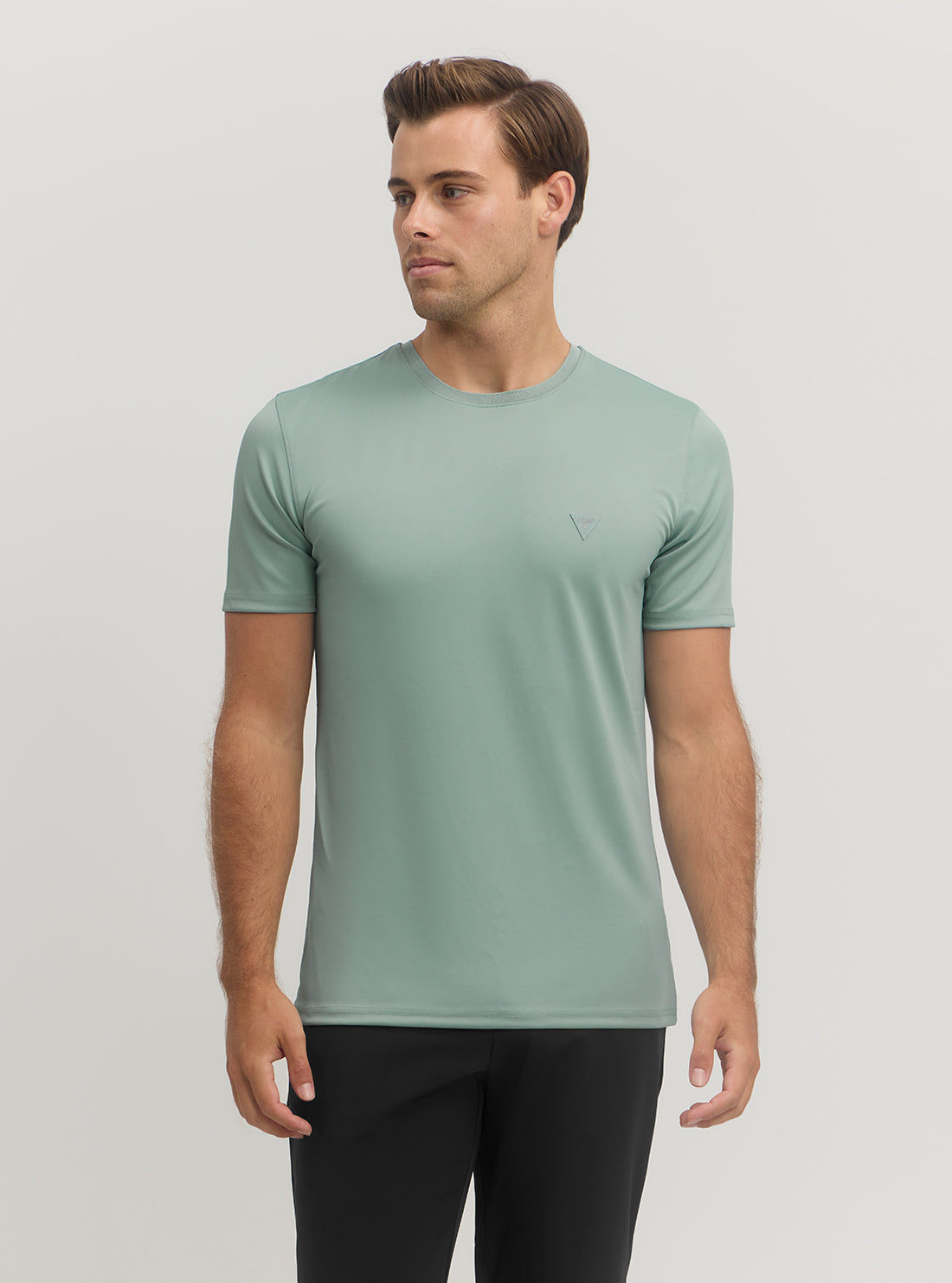Green Tech Stretch T-Shirt for Men - Eco-Friendly Comfort Fit Cotton Tee - Perfect for Workouts, Yoga & Casual Wear
