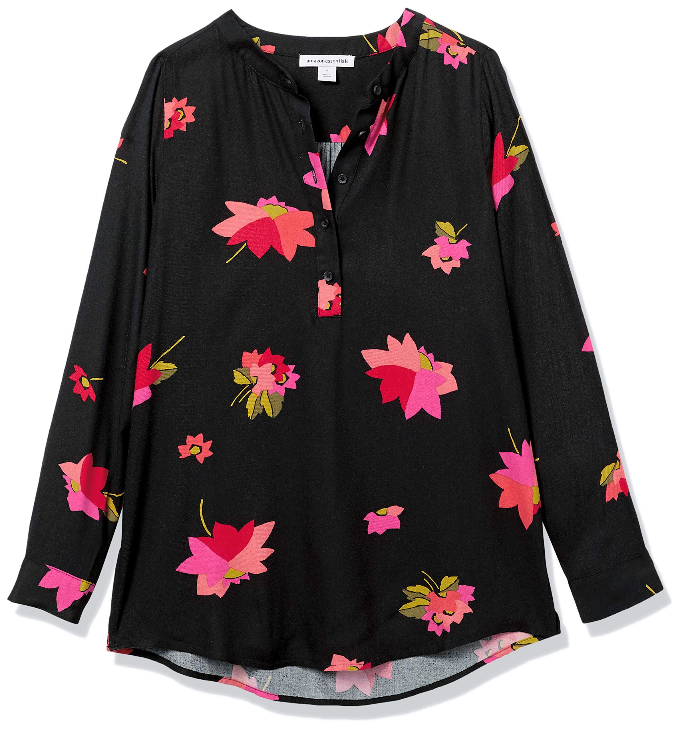 Amazon Essentials Women's Long-Sleeve Woven Blouse - Comfortable Stretch Work Shirt for Office & Business Casual Wear | Professional Button Down Top for Women