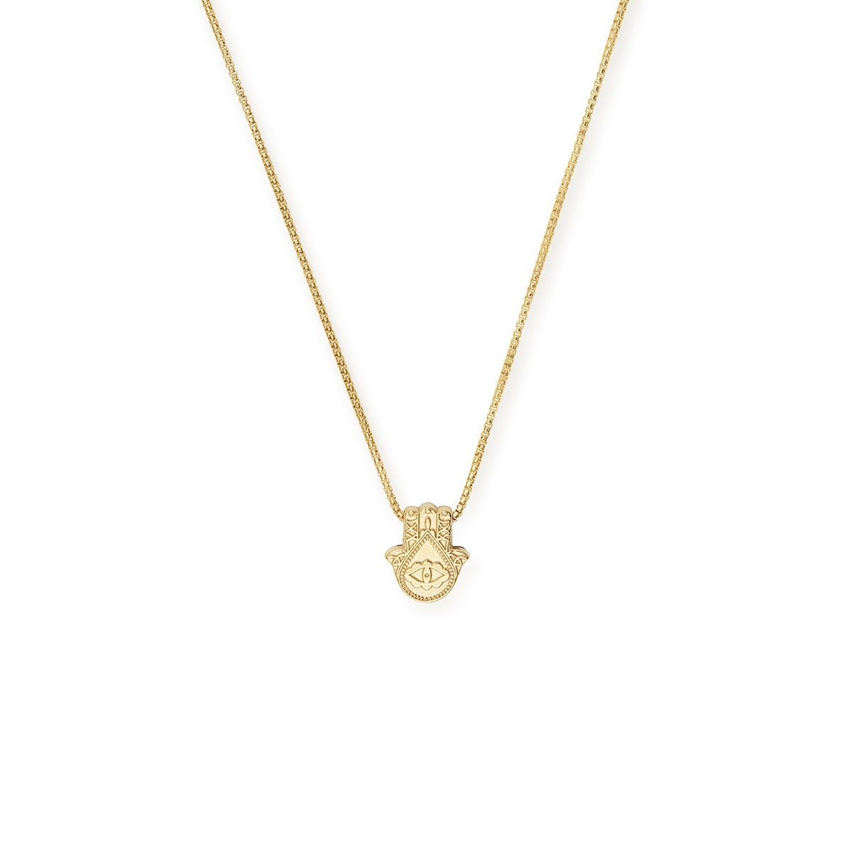 Hand of Fatima Adjustable Necklace - 18K Gold Plated Stainless Steel Pendant for Women | Perfect for Everyday Wear, Gift Giving & Spiritual Protection