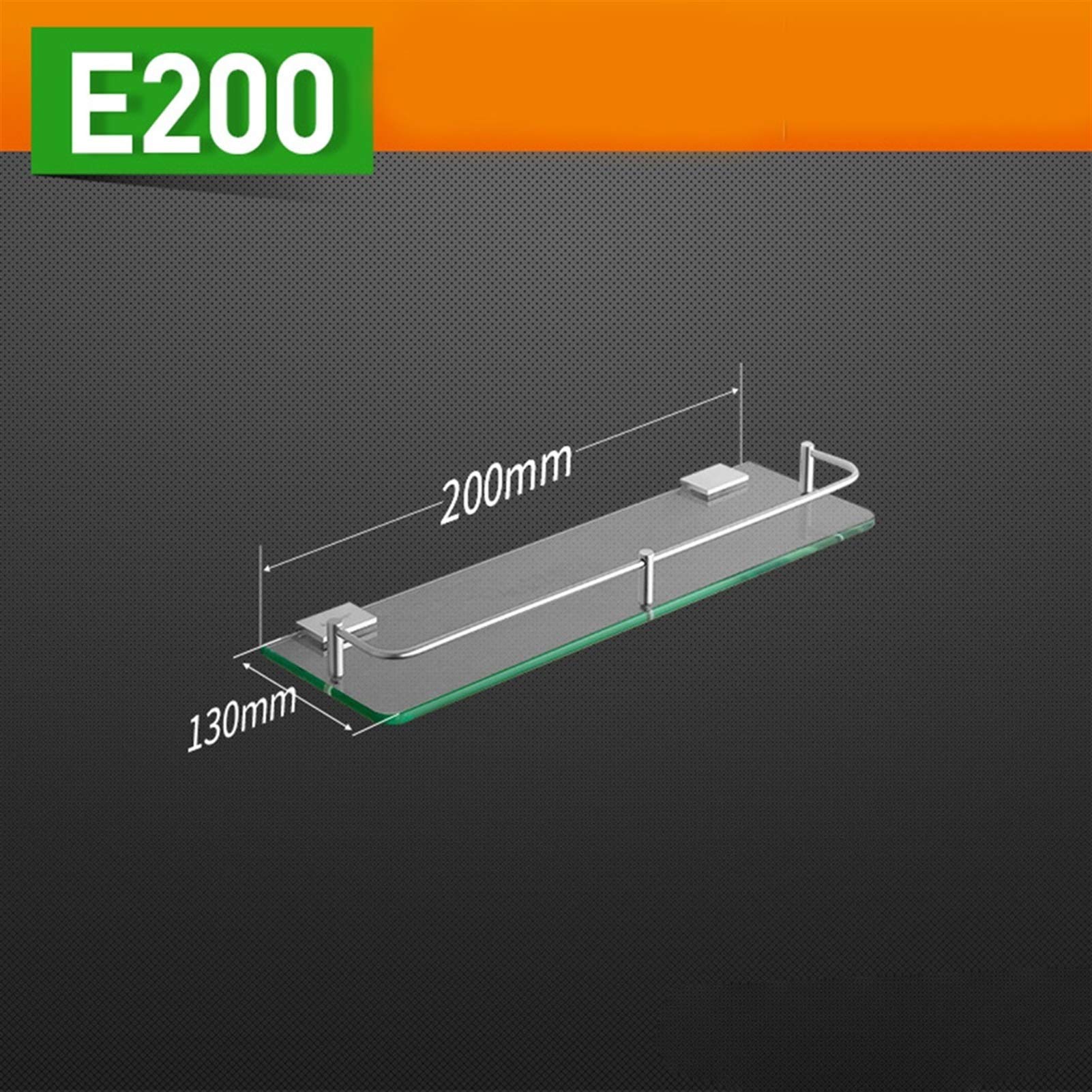 Floating Glass Shelves for Shower - Wall Mounted Bathroom Storage Organizer with Aluminum Brackets - Easy to Install Hanging Shelf (35cm) - Perfect for Shampoo, Soap & Towel Storage in Bathroom