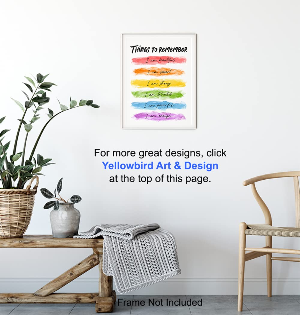 Inspirational Wall Art with Positive Affirmations - Motivational Quotes for Women, Girls & Friends - Encouragement Gift for Daughter, BFF & Best Friend - 'I Am' Motivational Poster - Perfect for Home, Office, Bedroom & Bathroom Decor - UNFRAMED 8x10 - Boost Confidence & Daily Motivation