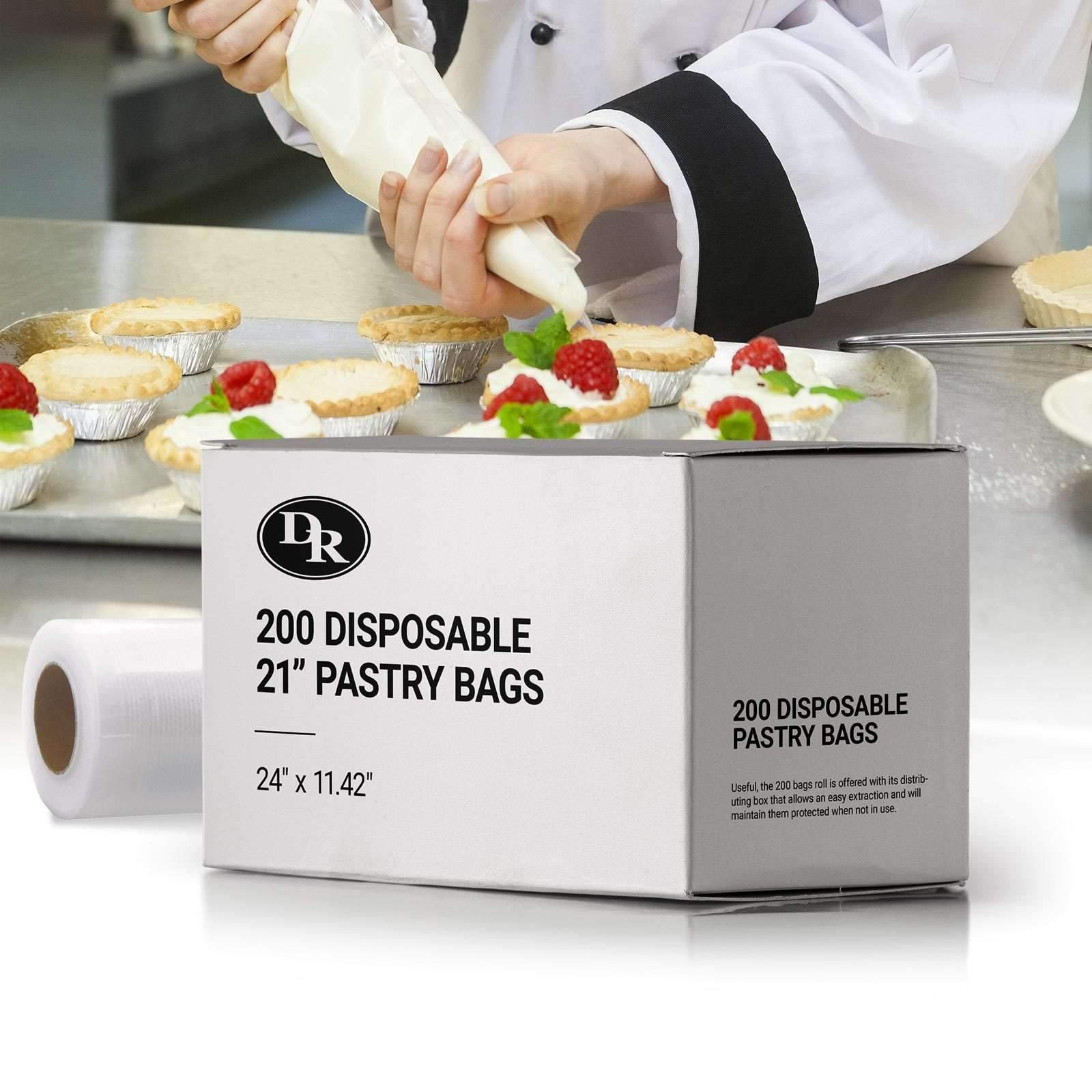 200 Disposable 21-Inch Pastry Bags for Baking, Cake Decorating, and Icing - Perfect for Professional Bakers, Home Chefs, and DIY Desserts