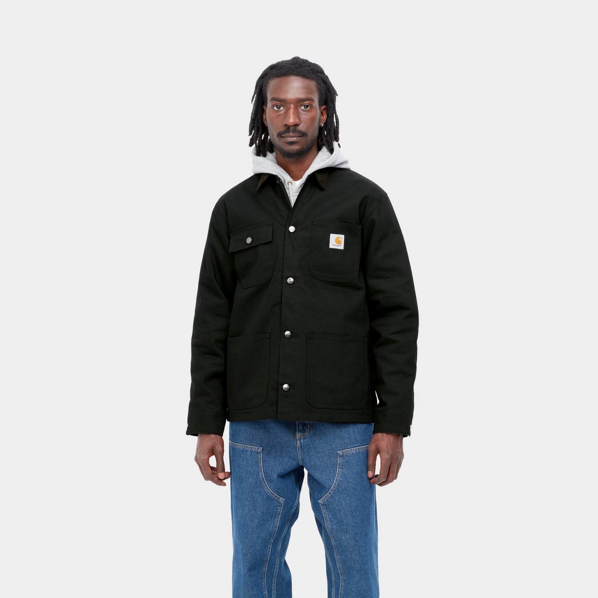 Michigan Chore Coat for Winter - Heavy Duty Black Denim Jacket | Workwear, Outdoor Activities & Cold Weather Protection