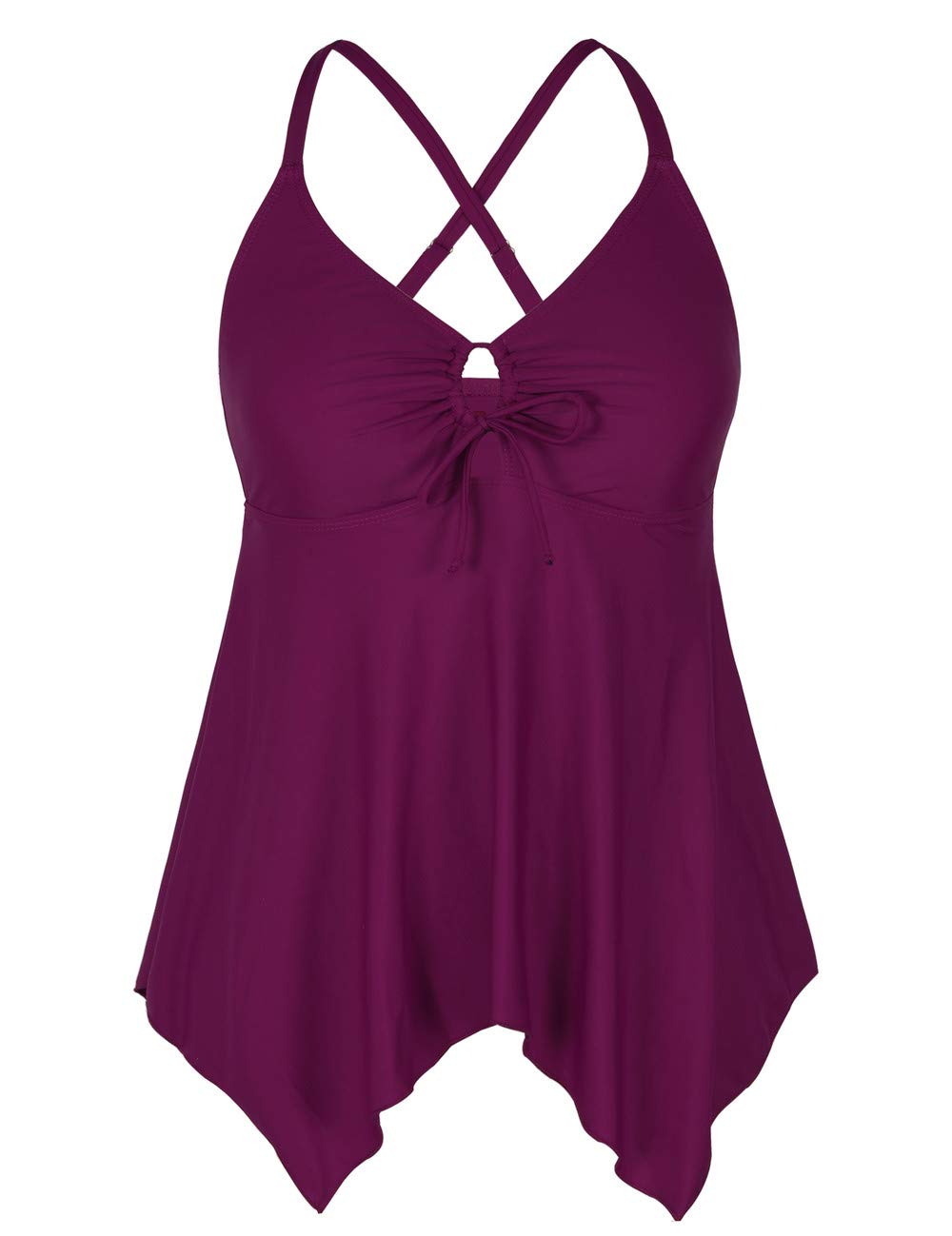 Firpearl Women's Plus Size Modest Tankini Swimsuits - Flowy Crossback Bathing Suit Top for Beach, Pool & Vacation | Comfortable Swimwear for Women