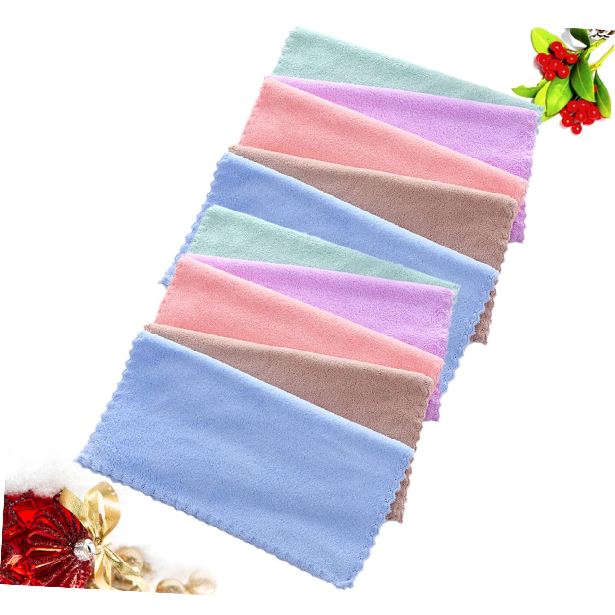 10Pcs Reusable Makeup Remover Washcloths - Soft Fleece Facial Cleansing Towels for Women & Men (Random Colors) - Gentle Makeup Removal & Daily Skincare Essential