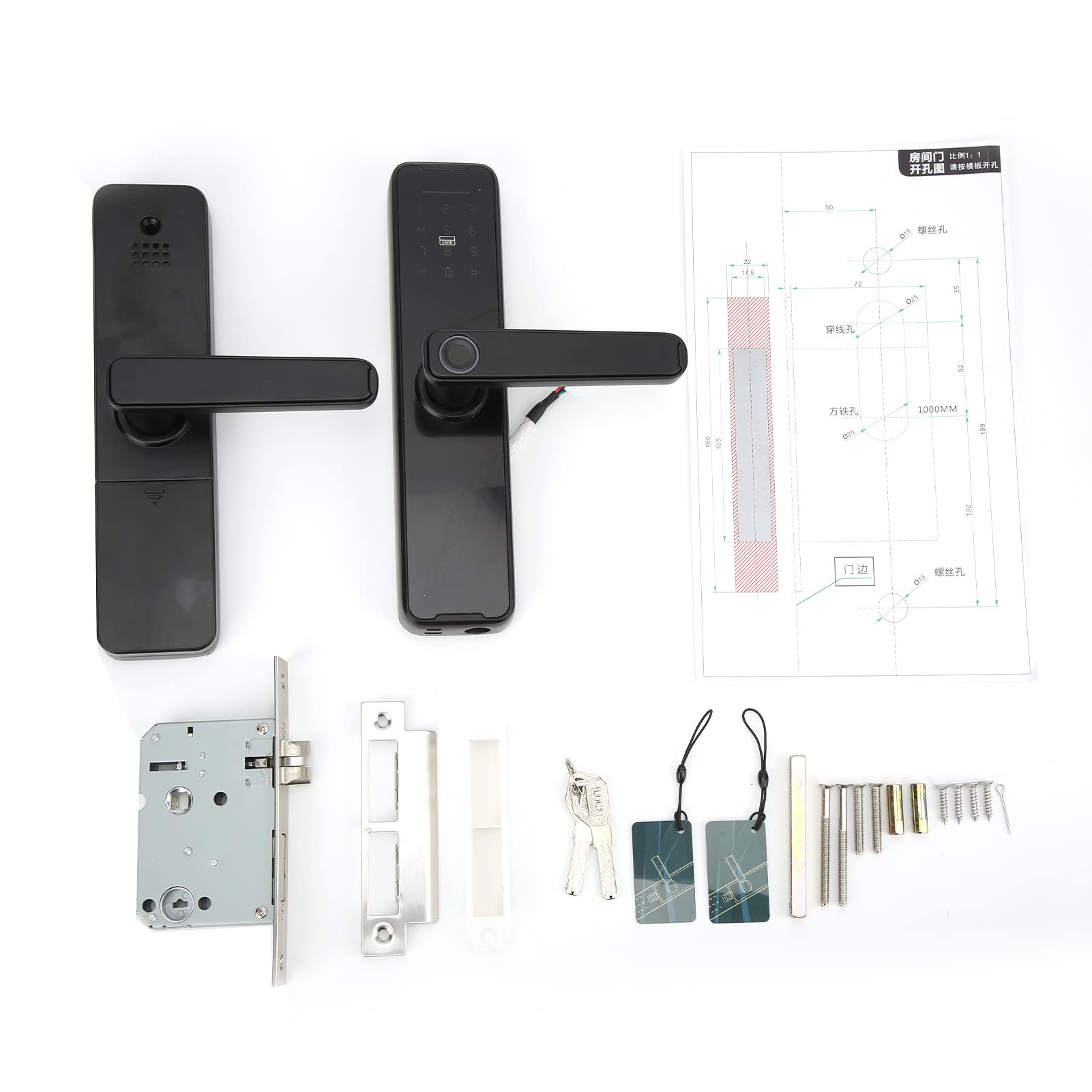 BuyWeek Smart Fingerprint Door Lock - Keyless Entry with Password, Adjustable Volume, for Home, Office & Apartment Security - Perfect for Modern Living & Enhanced Safety