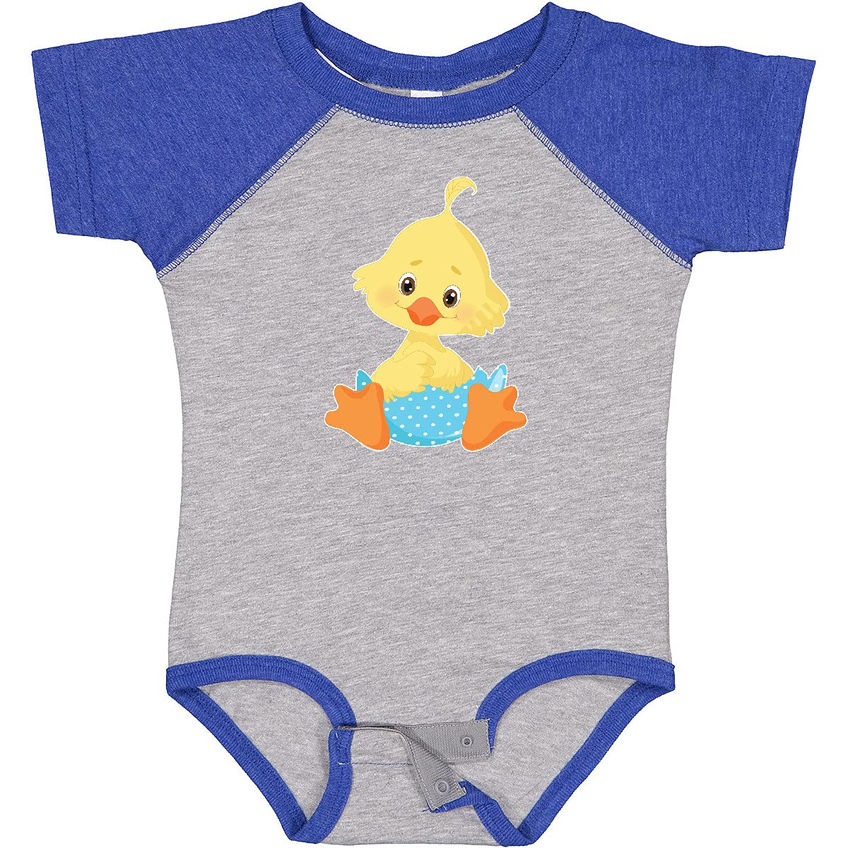 Inktastic Cute Easter Chick in Blue Easter Egg Baby Bodysuit - Soft Cotton Infant Onesie for Boys & Girls - Perfect for Easter Photos, Holiday Outfits & Spring Celebrations