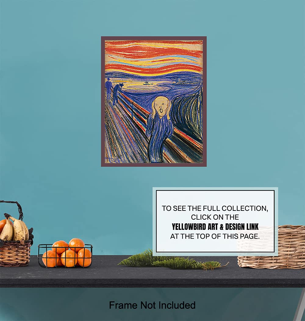 Edvard Munch The Scream Wall Art Print - 8x10 Museum Quality Poster - Abstract Horror Art Decor for Living Room, Bedroom & Office - Gothic Home Decor & Scary Picture for Halloween