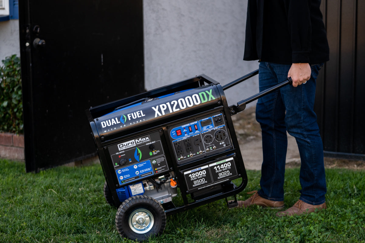 12,000W Dual Fuel Portable Generator with CO Alert - Reliable Backup Power for Home, Camping & Emergency Use