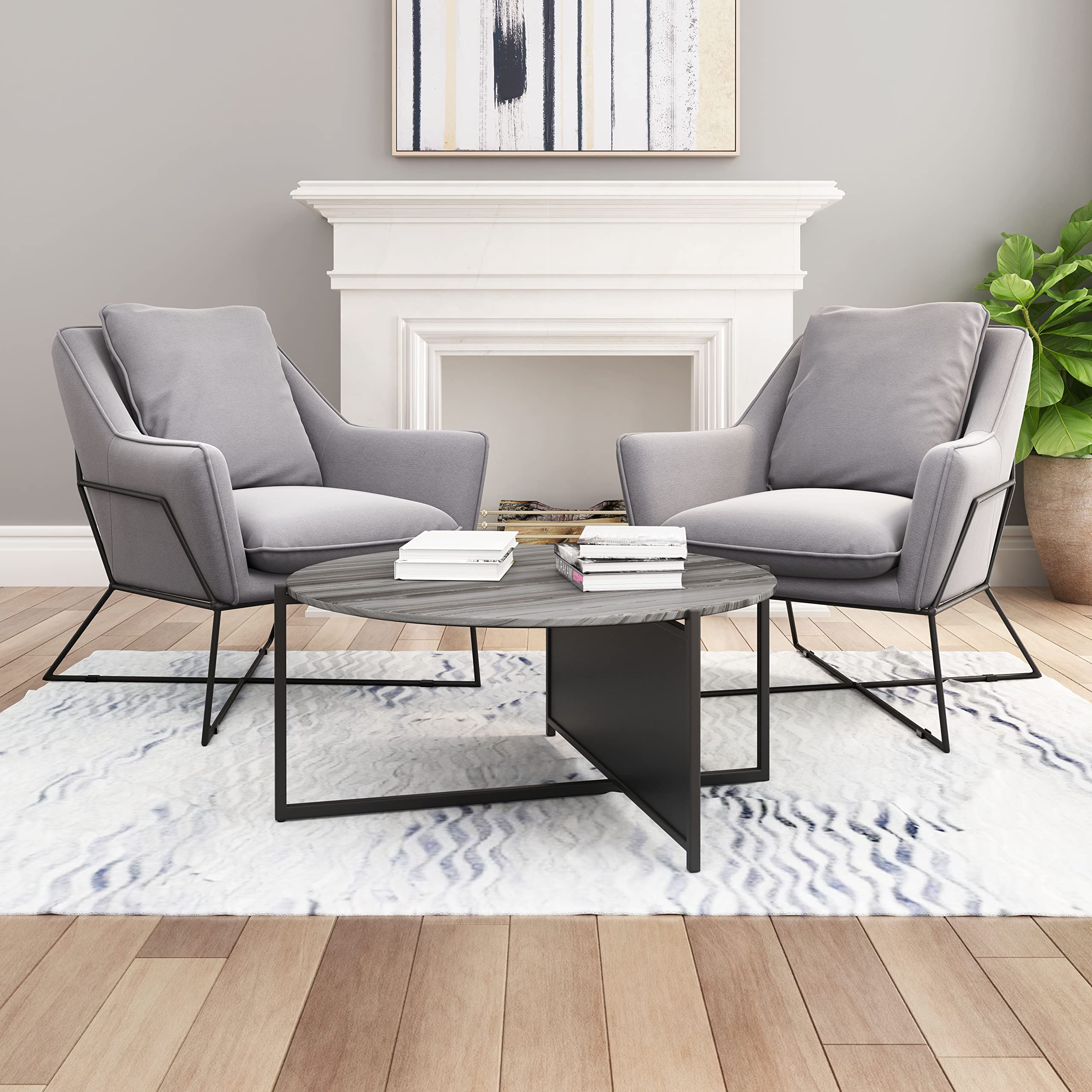 Modern Zuo McBride Coffee Table in Gray & Black - Stylish Living Room Centerpiece for Home & Office Decor