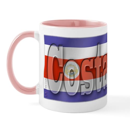 White/Pink Inside - Soccer Flag Costa Rica Mug