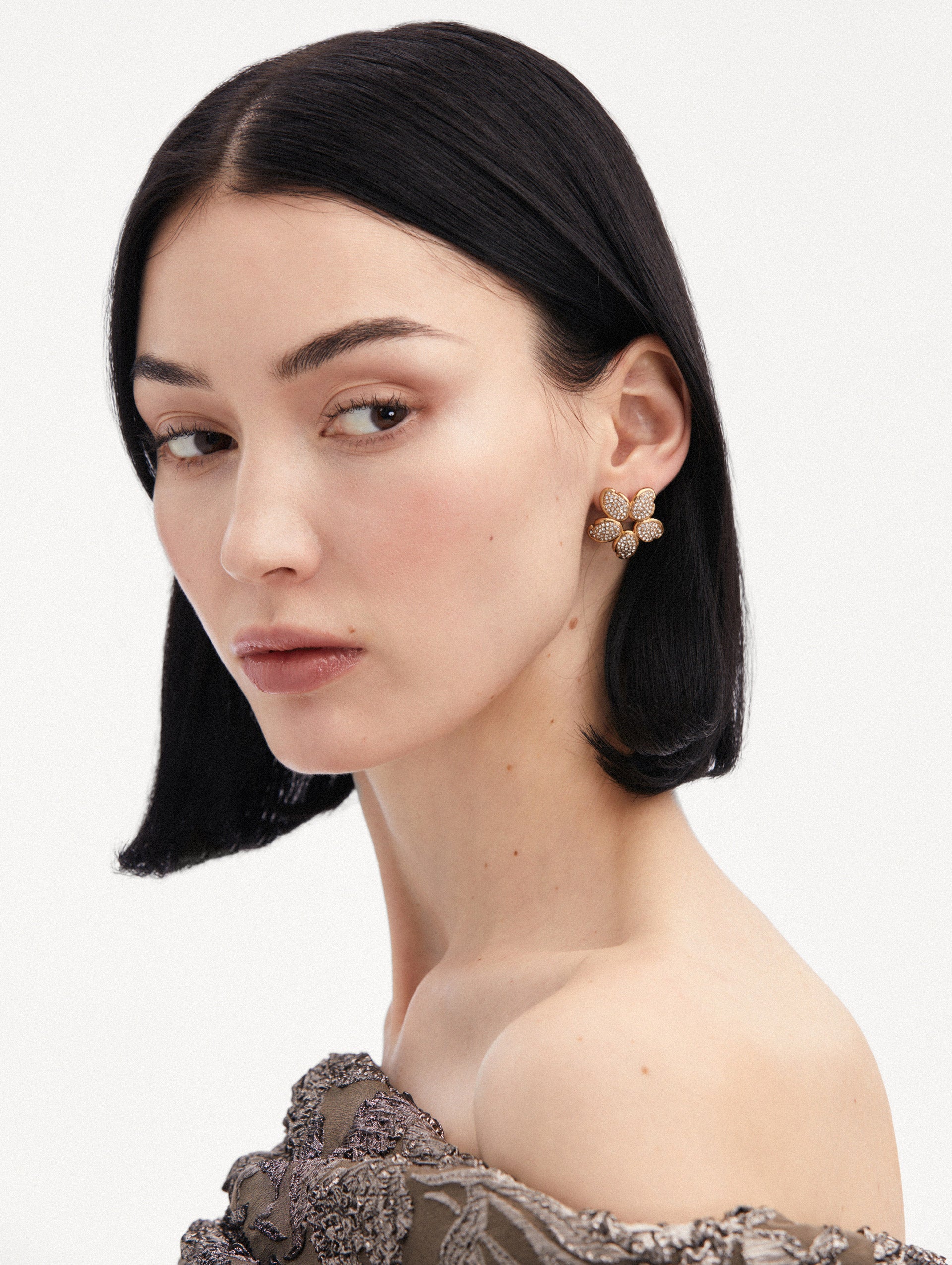 Crystal Flower Earrings for Women - Elegant Floral Dangle Earrings for Party, Wedding & Everyday Wear | Hypoallergenic & Lightweight