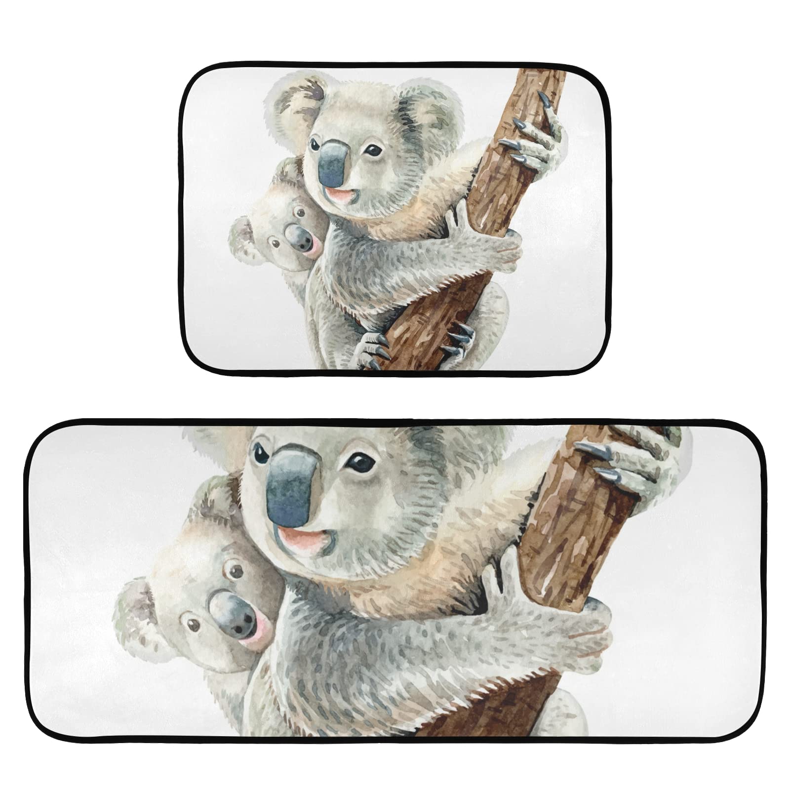 Koala Baby Kitchen Rugs 2-Piece Set - Non-Slip, Washable Floor Mats for Kitchen & Laundry