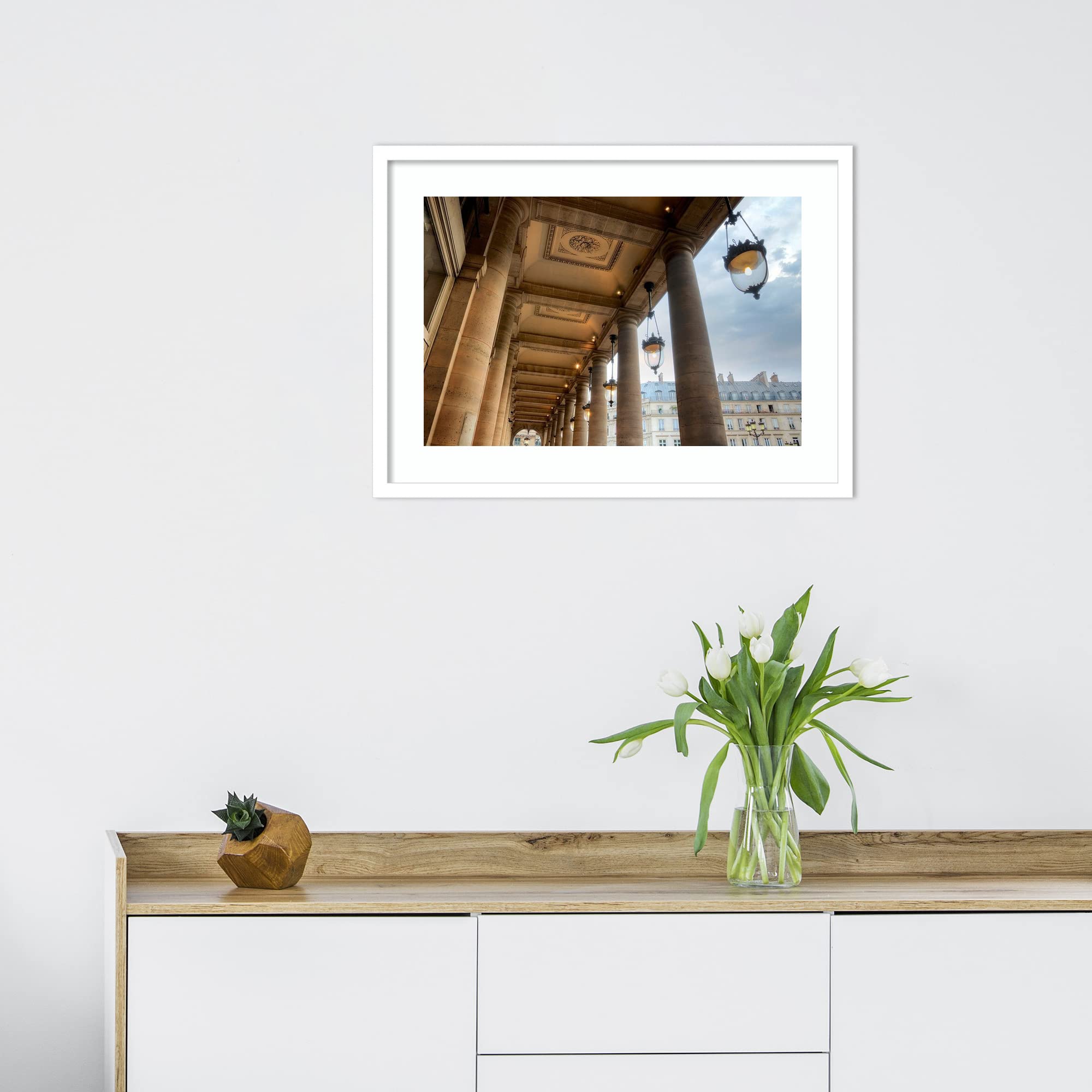 Amanti Art Framed Wall Art Print 19x25 - Paris Cityscape II by Alan Blaustein | Urban Cityscapes Wall Decor | Industrial Style Poster Painting for Living Room, Bedroom, Office | Perfect for Home & Office Decoration