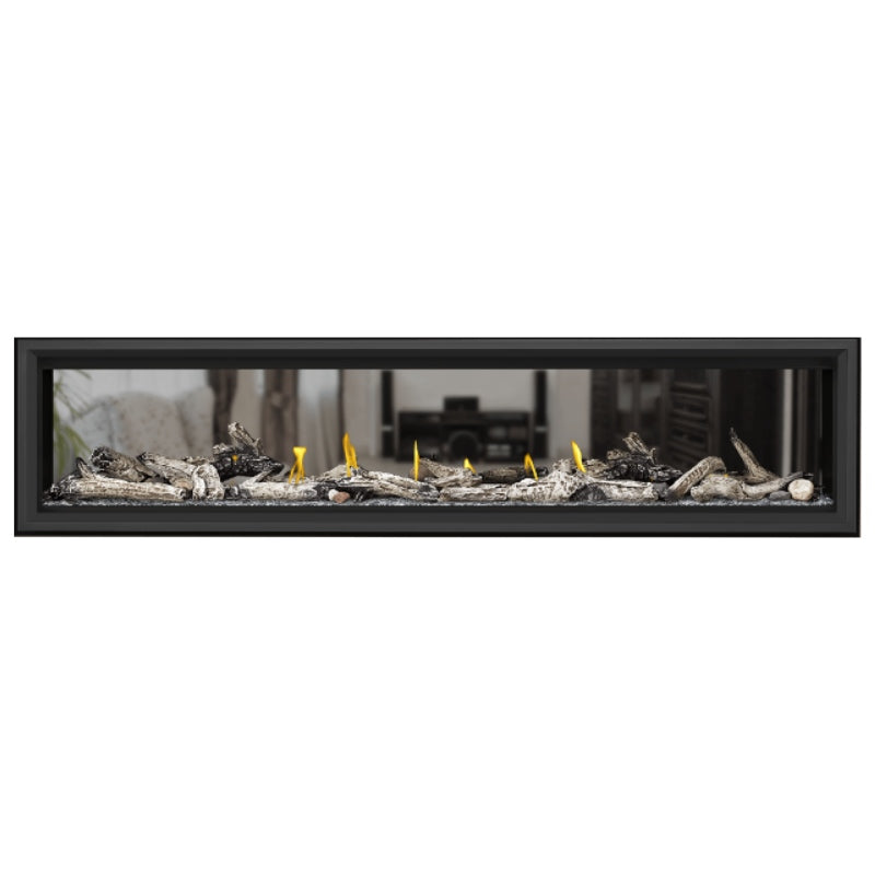 Napoleon Vector 74 See-Through Linear Direct Vent Gas Fireplace - LV74N2 | Modern Home Heating & Cozy Living Room Ambiance