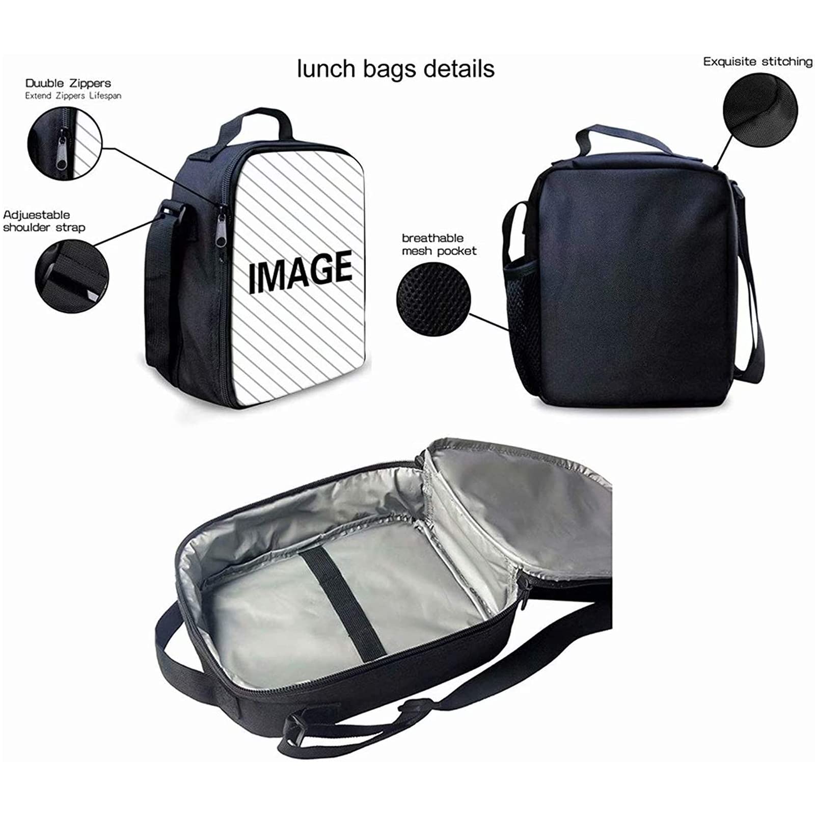 KEIAHUAN Boys Backpack Set - Stylish School Bookbag with Shoulder Straps, Lunch Bag & Pencil Case for Teens | Perfect for School, Travel & Daily Use