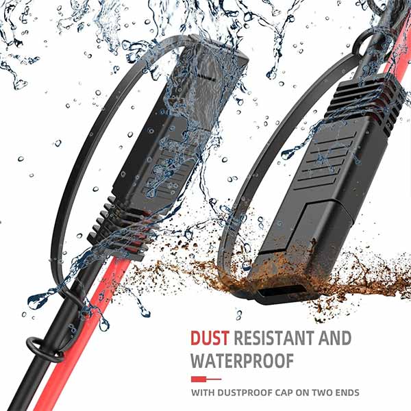 BougeRV 8ft 10AWG Solar Panel Extension Cable - Heavy Duty PV Wire for Solar Controller to Battery Connection - Ideal for Off-Grid Solar Systems, RV, and Marine Applications