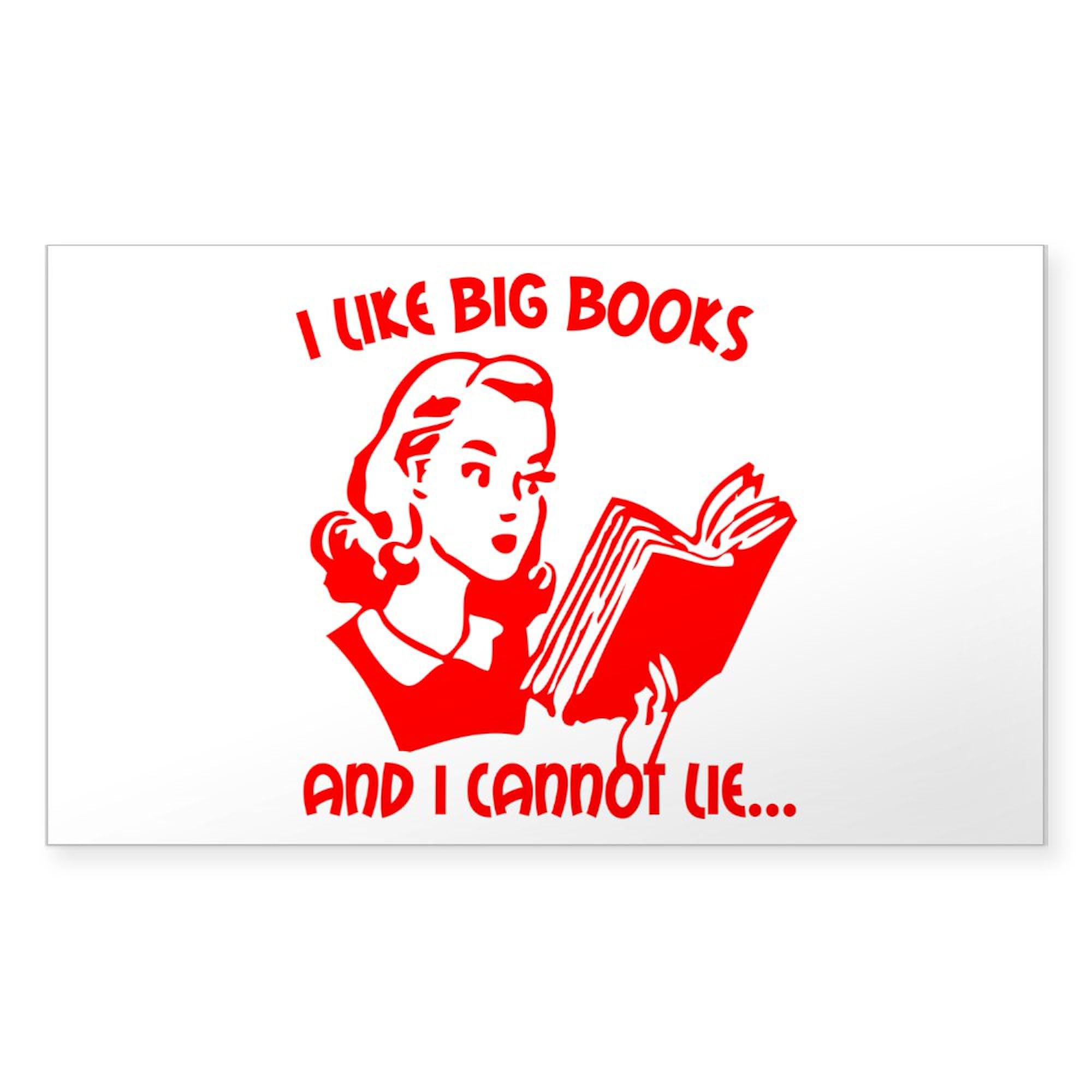 Big Books Rectangle Bumper Sticker - Vinyl Car Decal for Vehicles, Laptops & Windows - Durable, Weatherproof Decoration for Book Lovers & Readers