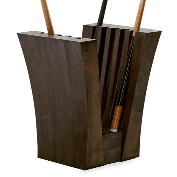 California House Floor Standing Cue Rack - Premium Wooden Billiard Pool Stick Holder for Home Game Room & Bar Decor (Holds 6-8 Cues) - Perfect for Billiards Enthusiasts & Man Cave Accessories
