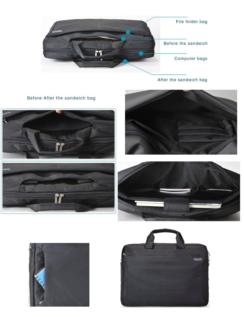 18 Inch Waterproof Shockproof Laptop Bag for Men - Durable Business Briefcase Fits up to 18.4 Inch Notebook Computer - Perfect for Office, Travel & Daily Commute